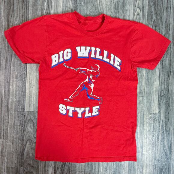 Big Willie Style Red T-Shirt RLL World Champions Baseball Graphic Tee L - Picture 1 of 4